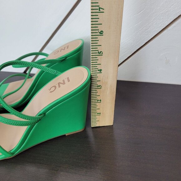 NEW I.N.C. International Concepts Womens Eiana Toe-Ring Wedge Green Smooth 9M - Picture 5 of 8
